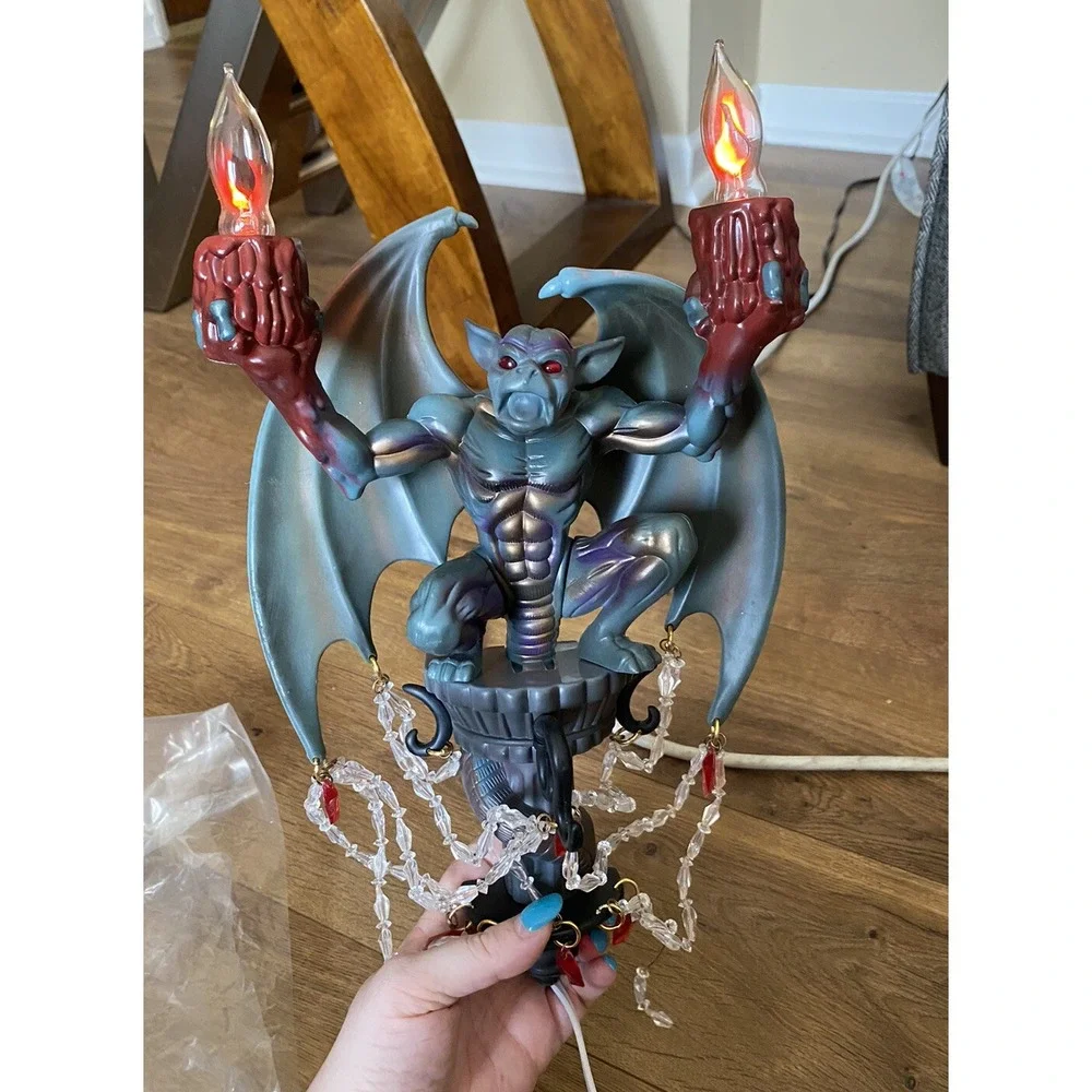 VINTAGE 1996 HallowScream Flickering Gargoyle Light w/ Bulbs WORKS‎ Halloween